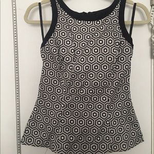WHBM geometric peplum top size 0/XS